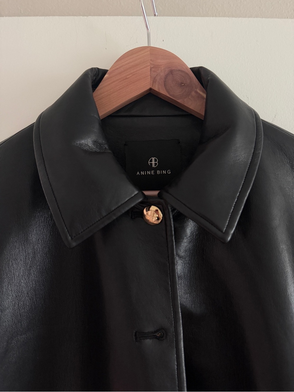 Anine Bing LUCA JACKET Black Recycled Leather - Picture 5 of 8